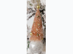 Blush Bottle Brush Tree on Ball Ornament - 2 Pack