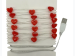 10 Foot USB Powered Heart Shaped LED String Light