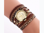 Women's Casual Snake Print Braided Faux Leather Strap Bracelet Watch - 3 Color Options