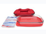 Pyrex 4 Piece Bake and Go Set In Red
