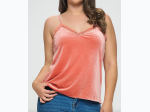 Plus Size Women's Velvet Cami Top - 2 Color Options