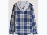 Men's Double Pocket Plaid Hooded Flannel Shirt - 2 Color Options