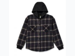 Boy's Plaid Flannel Button-Up Hooded Shirt - 2 Color Options