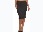 Plus Size Solid Knee Length Waisted Pencil Skirt - 3 Color Options