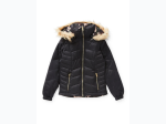 Girl's Reversible Removeable Hood Winter Jacket in Black