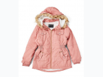 Girl's Coat With Faux Fur Trimmed Hood