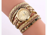 Women's Casual Snake Print Braided Faux Leather Strap Bracelet Watch - 3 Color Options