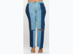 Plus Size Two Tone Colorblock Jeans