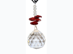 Heart and Crystal Beads Sun Catcher Strand  w/ Weighted Sphere