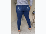 Junior Plus Destroyed Skinny Jeans in Medium Wash - SIZE 1X