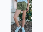 Girls Elastic Waist Drawstring Shorts w/ Pockets in Green