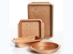 Gibson Home 4-Piece Copper Nonstick Steel Bakeware Set