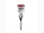 Women's High polished Stainless Steel Infinity Heart AAA Grade Ruby CZ Ring - SIZE 9