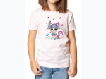 Girl's Graphic T with Girl With Unicorns Print