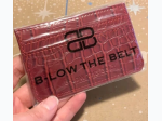 B-low The Belt Los Angeles Faux Croc Card Holder Wallet in Burgundy