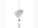 Single Heart Faceted Crystal Sun Catcher - 12" L