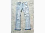 Men's Worn Down Distressed Stacked Denim Jeans 36" Inseam - 2 Color Options