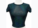 Junior's Metallic Textured Sequin Short Sleeve Top - 2 Color Options