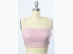 Women's Wide Lace Bandeau Top w/ Detachable Straps - 3 Color Options