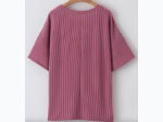 Plus Size Rose Pink Textured V-Neck Dropped Shoulder T-Shirt