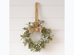 Frosted Mistletoe w/ Burlap Bow Mini Wreath
