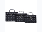 Monogram Printed 3-in-1 Cosmetic Case w/ Mirrors - 2 Color Options