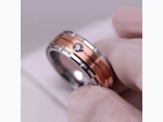 Men's Stainless Steel Two-Toned CZ Wedding Band Ring