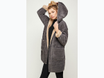 Women's Two-Tone Hooded Teddy Bear Coat - 2 Color Options