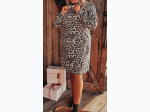 Plus & Extended Plus Size Turtleneck Leopard Dress