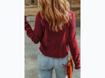 Women's Textured Round Neck Long Sleeve Top - 2 Color Options