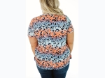 Women's Plus Tie-Dye & Leopard V-Neck T-Shirt - SIZE 1X
