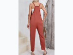 Women's Sleeveless V-Neck Slouch Relaxed Fit Jumpsuit in Gold Flame