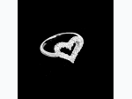 Sterling Silver Heart Love Script Necklace & CZ Open Heart Ring Set