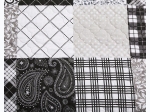 Virah Bella® Collection - Black & White Paisley Patchwork Quilt Set - King