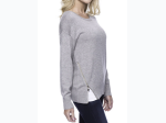 Women's Box-Packaged Cashmere/Wool Blend Crew Neck Sweater with Side Zip - 2 Color Options
