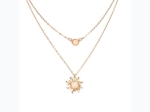 Women's Opal Sun Double Layer Clavicle Necklace - 2 Color Options