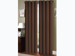Linen Lined And Interlined Grommet Top Window Curtain Panel - Brown - 1 Panel