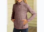 Girl's Pink 1/4 Zipped Collar Sweatshirt with Pocket