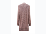 Women's Pink Knitted Duster Length Open Front Cardigan