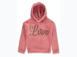 Toddler Girl Sequin Love Sherpa Hoodie in Mauve