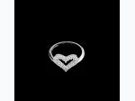 Sterling Silver Heart Love Script Necklace & CZ Open Heart Ring Set