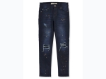 Boy's BLUE CULT Distressed Dark Wash Gold Paint Splat Jeans