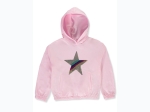 Girl's Sequin Star Fleece Hoodie in Pink
