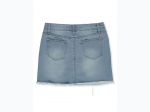 Girl's 4-Button Fly Frayed Hem Denim Skirt in Light Wash