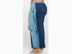 Plus Size Two Tone Colorblock Jeans