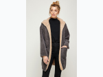 Women's Two-Tone Hooded Teddy Bear Coat - 2 Color Options