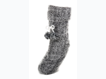 Women's Fuzzy Plush Tall Slipper Socks with Pom-Poms - 3 Color Options