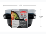 4 Pack Round Rubbermaid TakeALongs 5 cup Storage Container