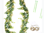 2 Pack – Artificial Faux Eucalyptus – Indoor Garland with Lights – Each 6 Feet