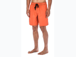 Men's Solid Color Swimtrunk with Contrast Stitching - Orange